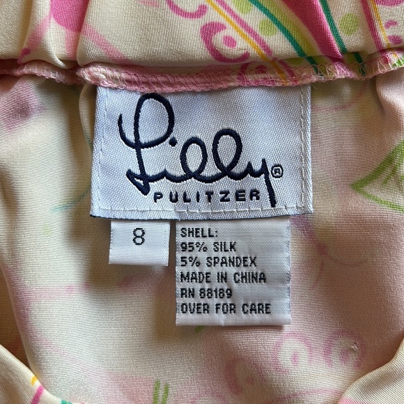 Lilly Pulitzer Silk pull on skirt sz8 - Picture 9 of 9